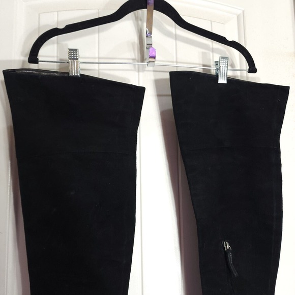 Giuseppe Zanotti Womens Boots OTK Black Suede Leather Thigh High Heel Shoe 40 10 - Picture 4 of 15